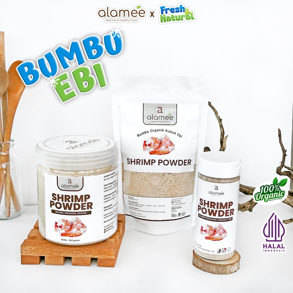 

ALAMEE Ebi Bubuk Kering Halus Udang Bumbu Dapur Organik Shrimp Powder Seasoning freshandnatural