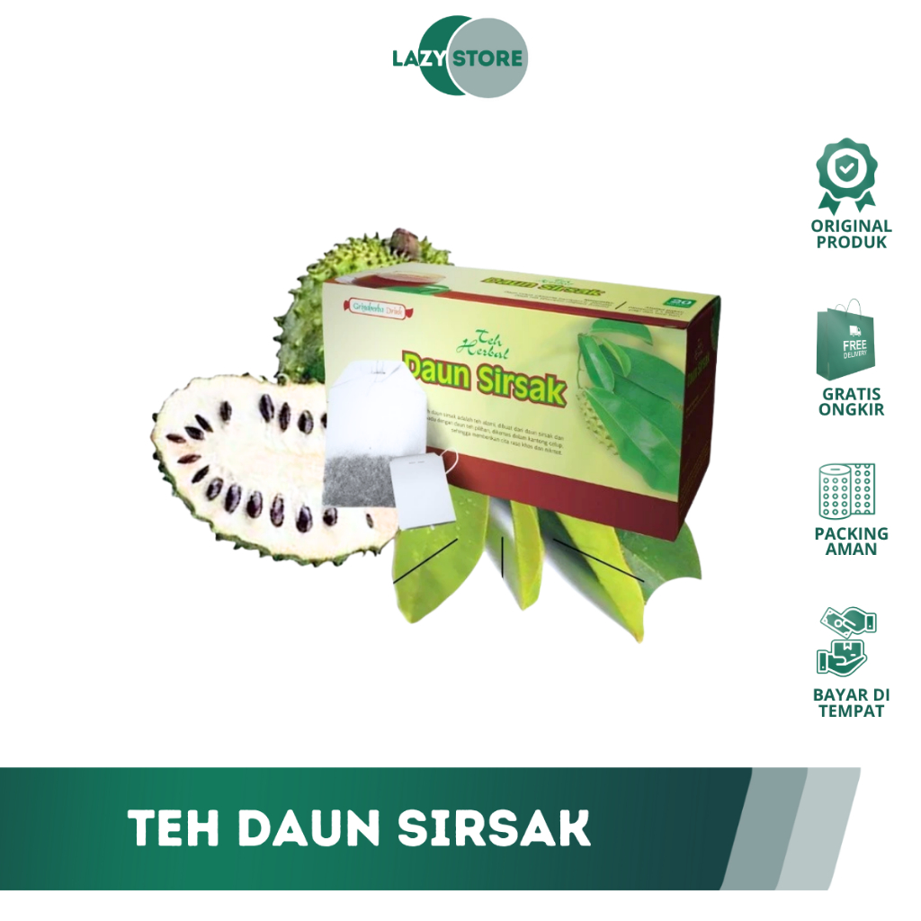 

Teh Daun Sirsak Griya Herba Original Isi 20 Kantong Mengobati Kanker Menurunkan Tekanan Darah