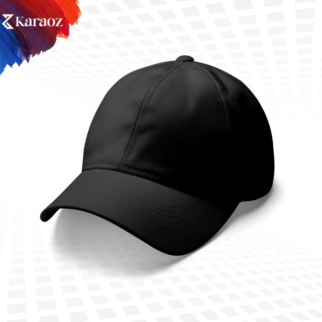 KARAOZ - Topi Polos Baseball Pria Wanita Unisex PoloCaps Premium Warna Hitam