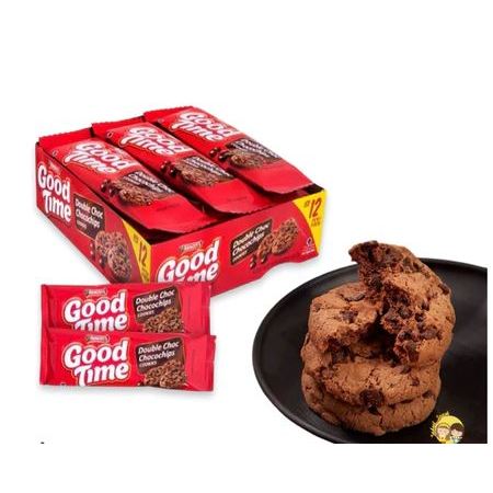 

JRstore - GOOD TIME 12 X 25.6 Gr Double Choco Chip Rasa Cokelat