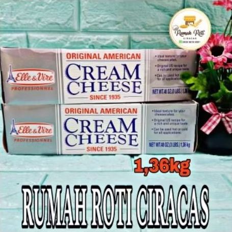 

ELLE CREAM CHEESE 1,36KG CHESE KRIM KEJU KG ELLE & VIRE BLOK SELAI CAKE ORIGINAL AMERICAN