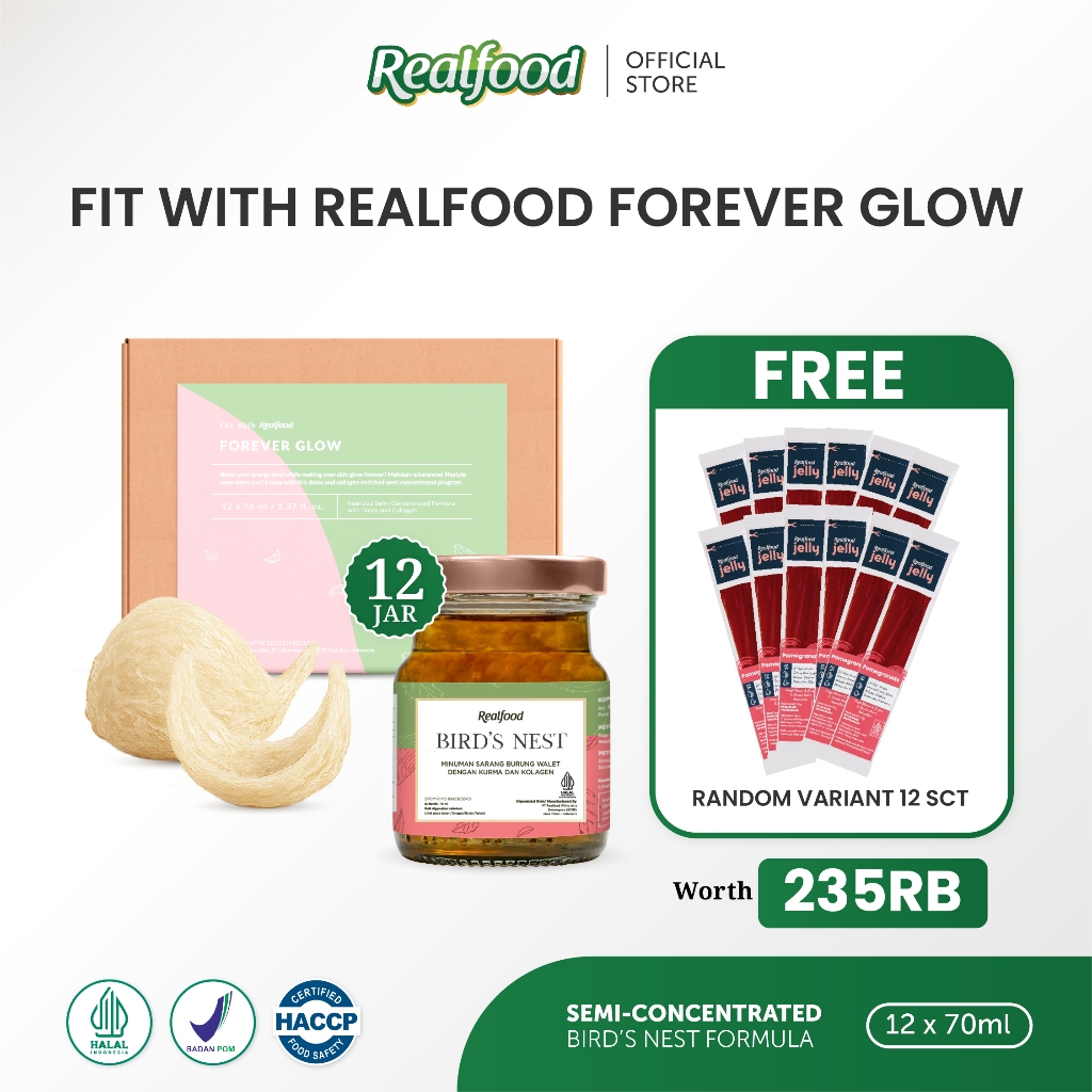 

Realfood Forever Glow Minuman Sarang Burung Walet dengan Kolagen dan Ekstrak Kurma