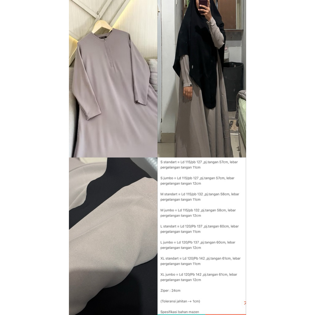 Basic Abaya Vintage Khaki by Tsurayya PRELOVED VVGC