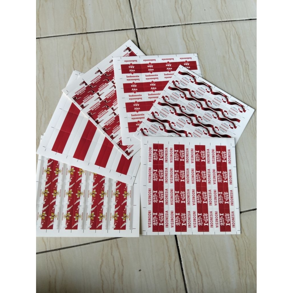 

(isi 30pcs) stiker pipi / stiker merah putih / stiker bendera tempelan HUT RI 17 Agustus