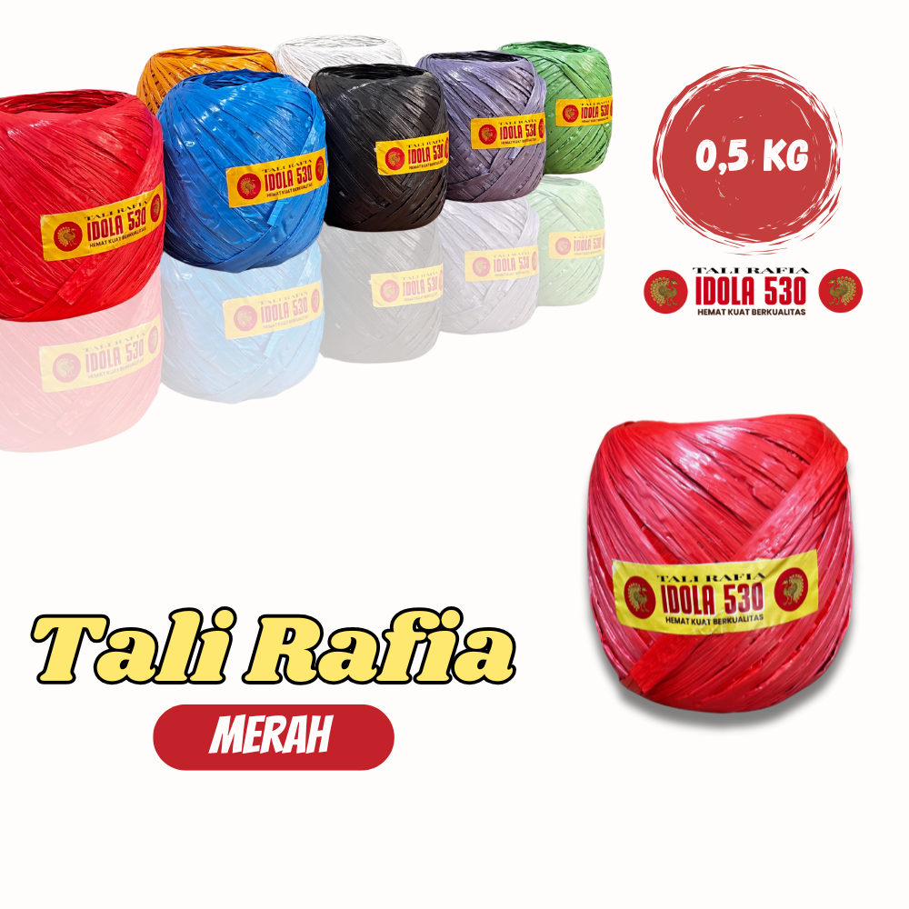 

Promo Kemerdekaan | Tali Rafia Plastik | Rafia Warna | Tali Rafia Idola 530 | Tali Rafia 0,5 Kg Gulungan Besar | Tali Rafia Warna Glossy