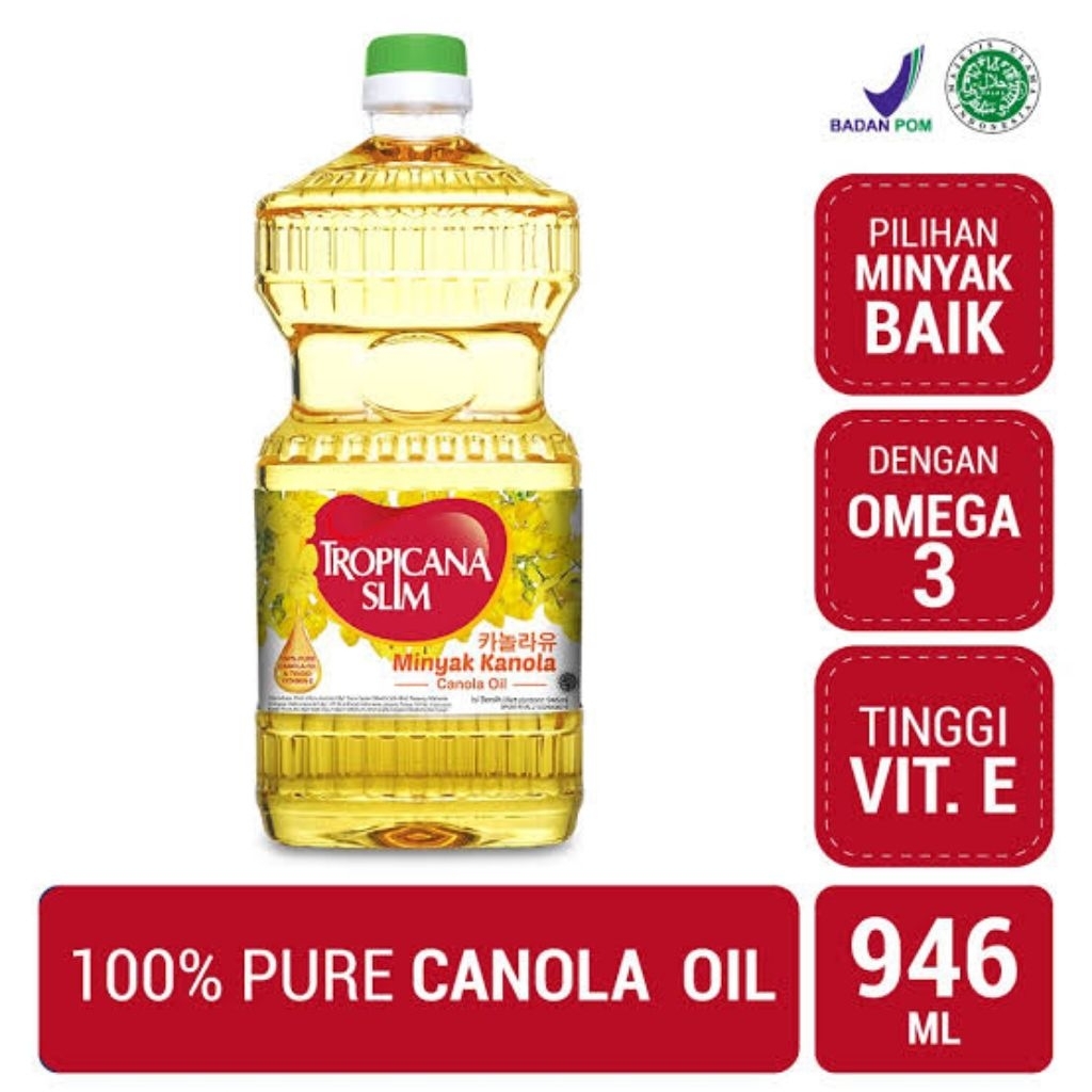 

TROPICANA SLIM CANOLA OIL 946 ML / MINYAK KANOLA