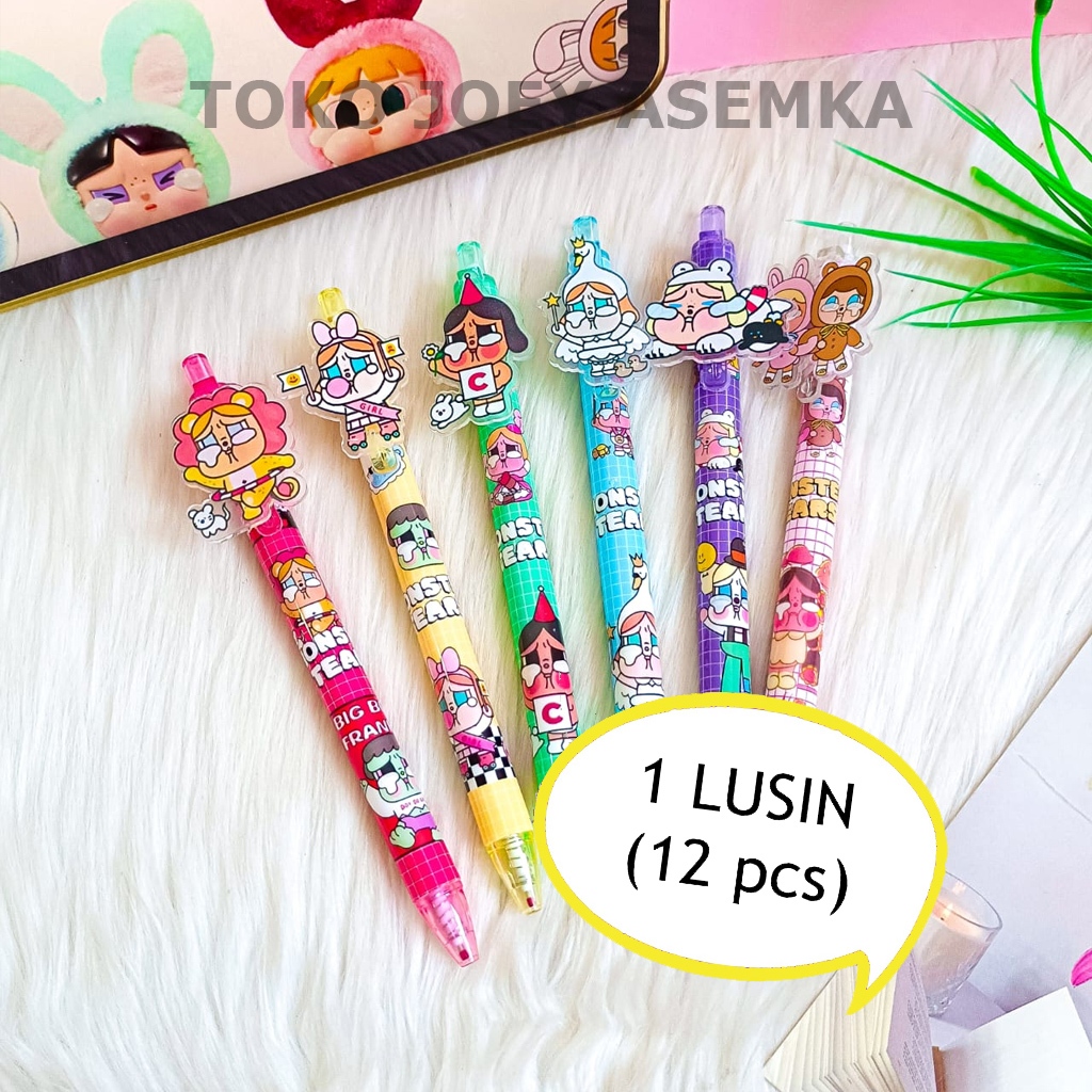 

(12 PCS) PEN CETEK CRY BABY POP MART PULPEN PENA BOLPEN POWERPUFF GIRLS MEKANIK TINTA GEL ALAT TULIS
