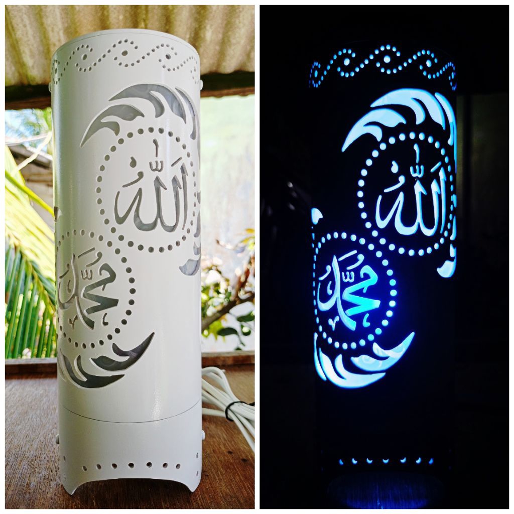Lampu Hias / lampu tidur kaligrafi PVC paralon 3 inch