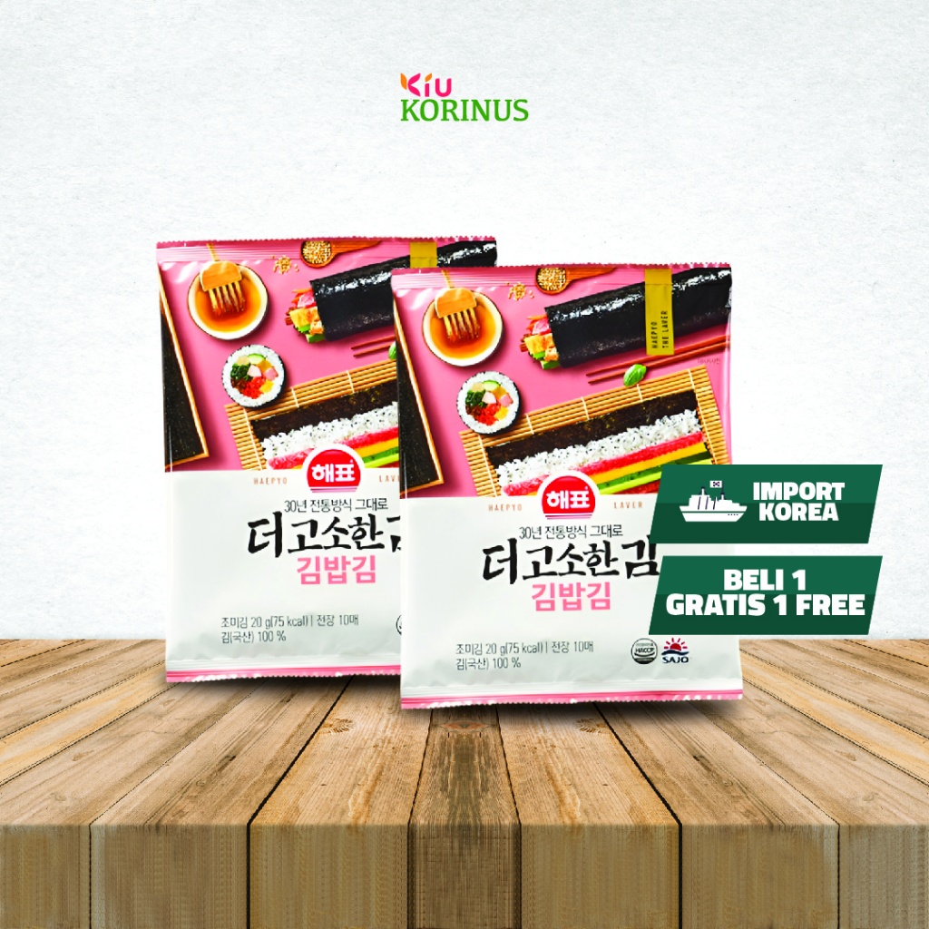

BUY 1 GET 1 FREE K- HAEPYO Roasted Laver for kimbab/ Rumput Laut /Nori Panggang 20 Gr
