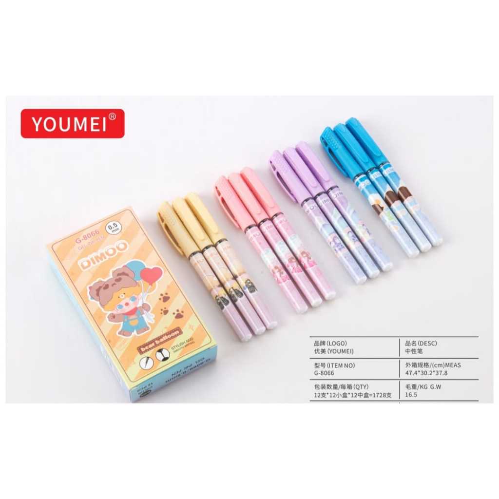 

Pulpen Gel Youmei G-8066 Bear Balloon (12pc)