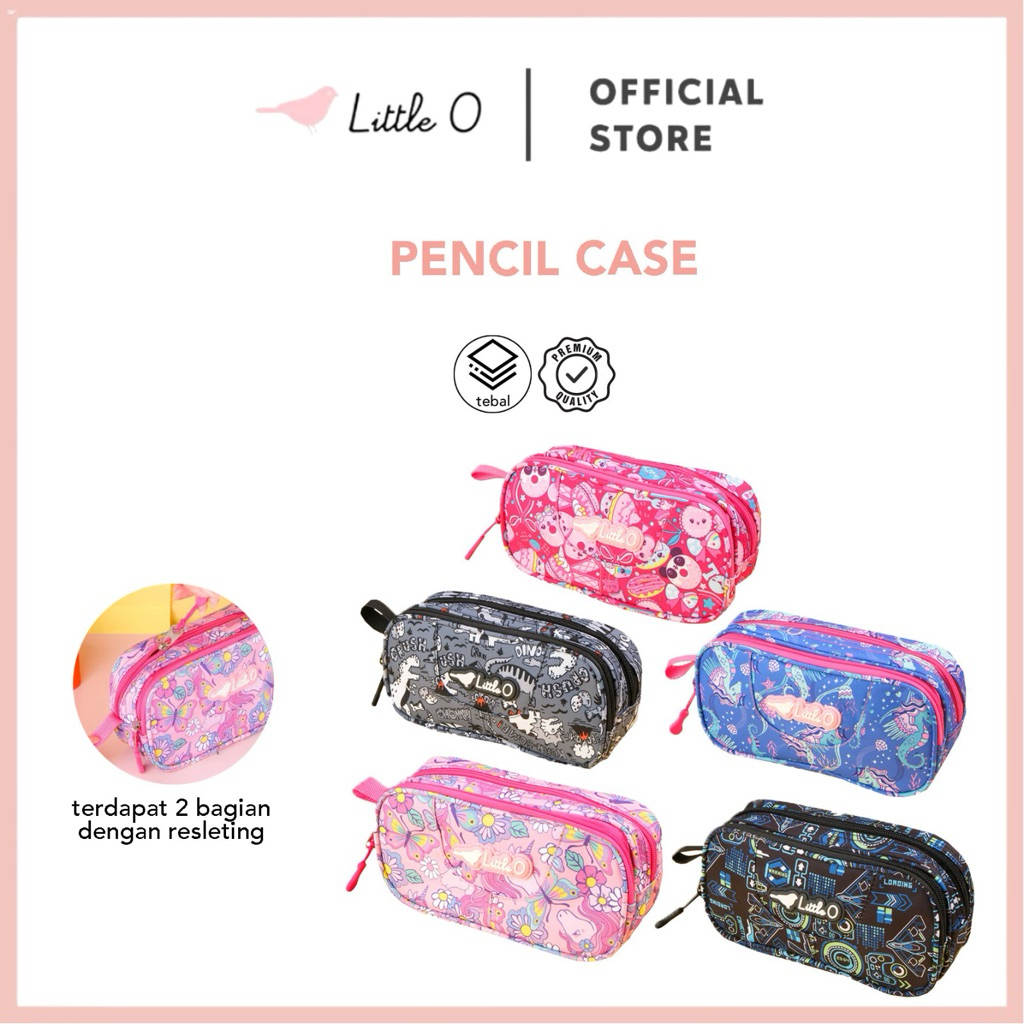 

LITTLE O Kid Pencil Case Tempat Pensil Sekolah Anak Kotak Pouch Pensil Case Stationery Multifungsi Kapasitas Besar