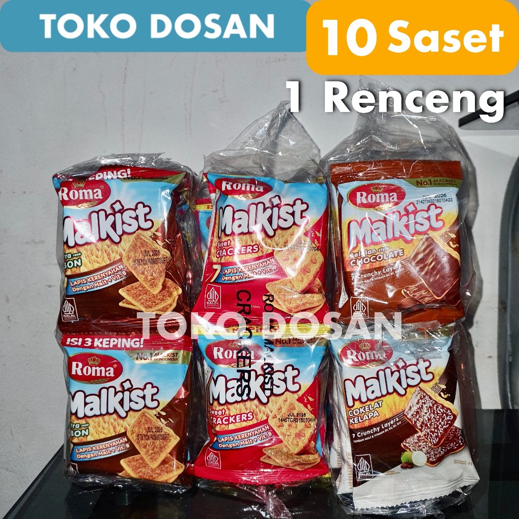 

Roma Malkist All Varian Renceng 10pcs Cokelat Kelapa Abon Sweet EXP 2026