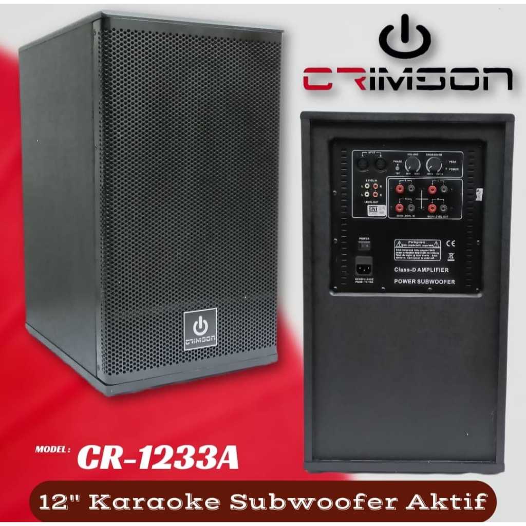 Grosir Subwoofer Aktif Crimson Pro Cr1233 12 Inch / Subwofer Aktif 12 Inchi Merk Crimson