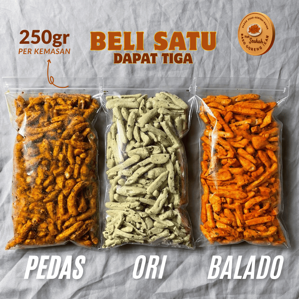 

Basreng Beli 1 Dapat 3 Varian Rasa Berbeda Bundling 750gr Snack Kering