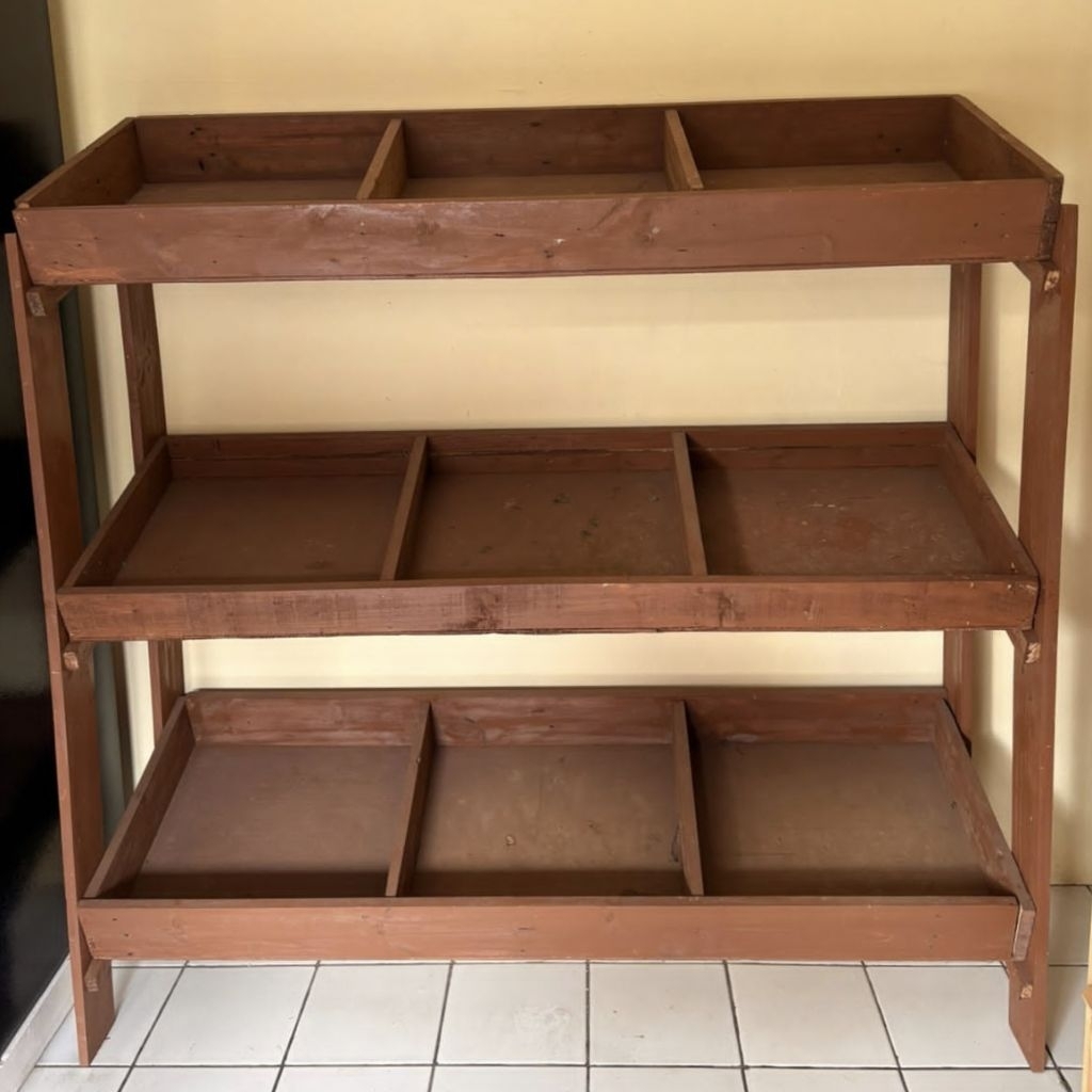 Rak Kayu Serbaguna (C) | Rak Display Toko / Rak Warung / Rak Sayur / Rak Buah / Rak Sembako / Rak Ad