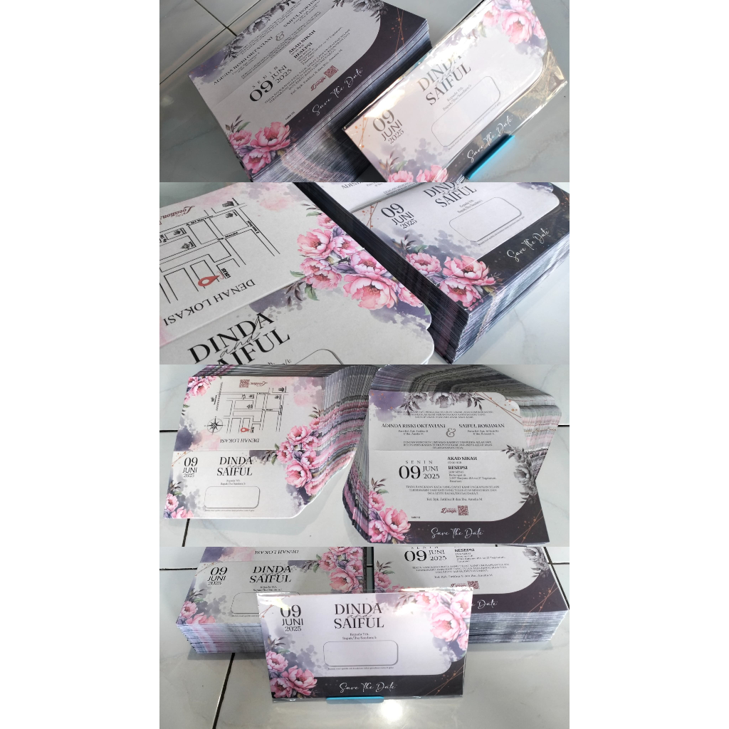 

Undangan Pernikahan | Paket Lengkap + Plastik + Denah + Barcode | Rp.900 | All Variation