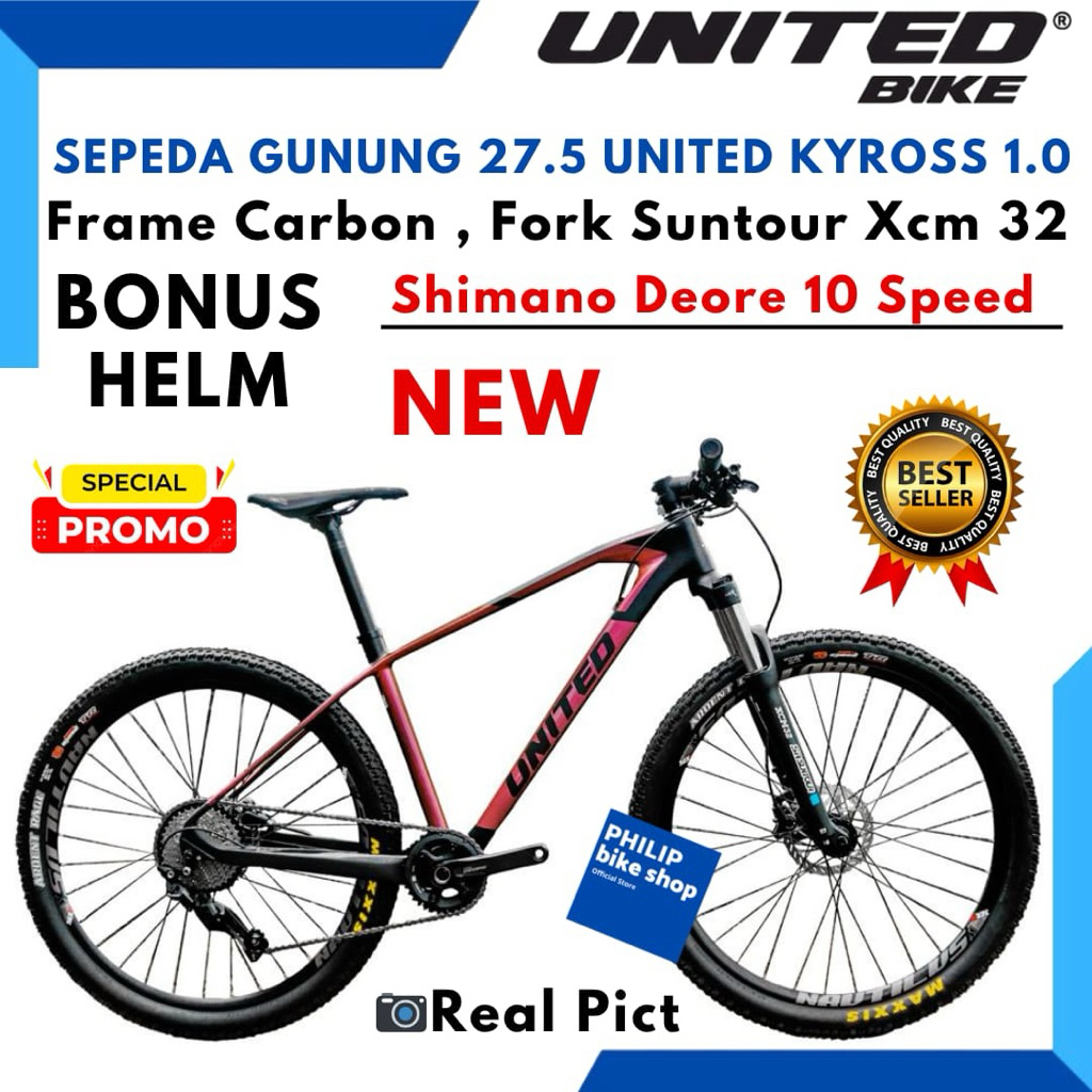 Sepeda Gunung 27.5 MTB United Kyross 1.00 Frame Carbon Size M