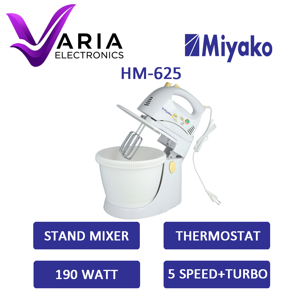 STAND MIXER / MIXER MANGKOK / PENGADUK ADONAN MIYAKO HM-625 TURBO SPEED THERMOSTAT