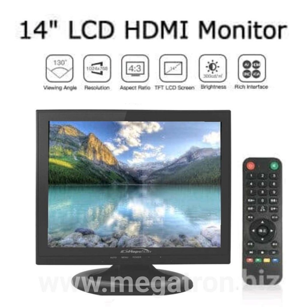 LED monitor 14 inch - input HDMI VGA - Ratio 4:3
