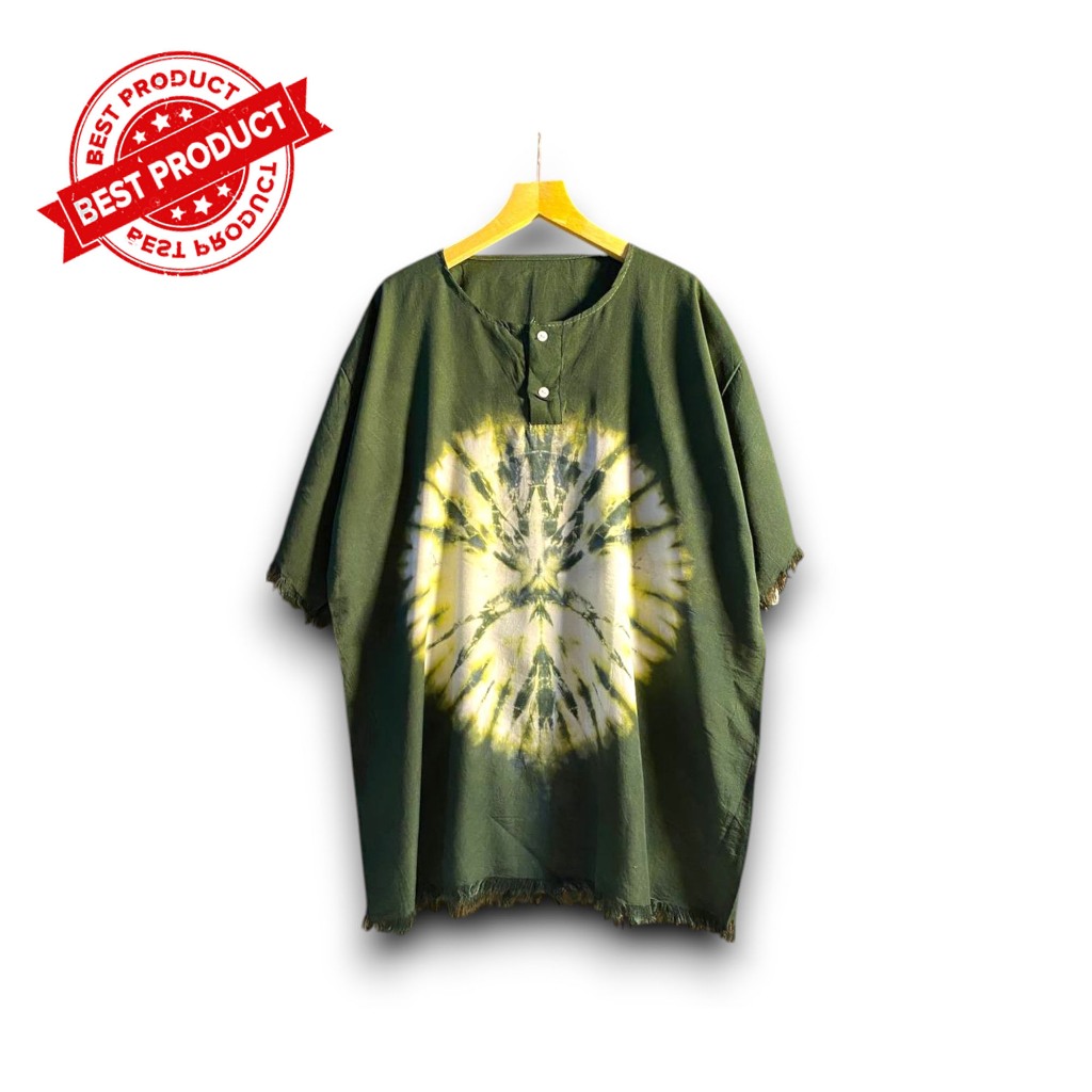 Baju Tie Dye Santai Pria Wanita Katun Rayon Adem Motif Bulat Talas - Baju Bali - Kaos Bali