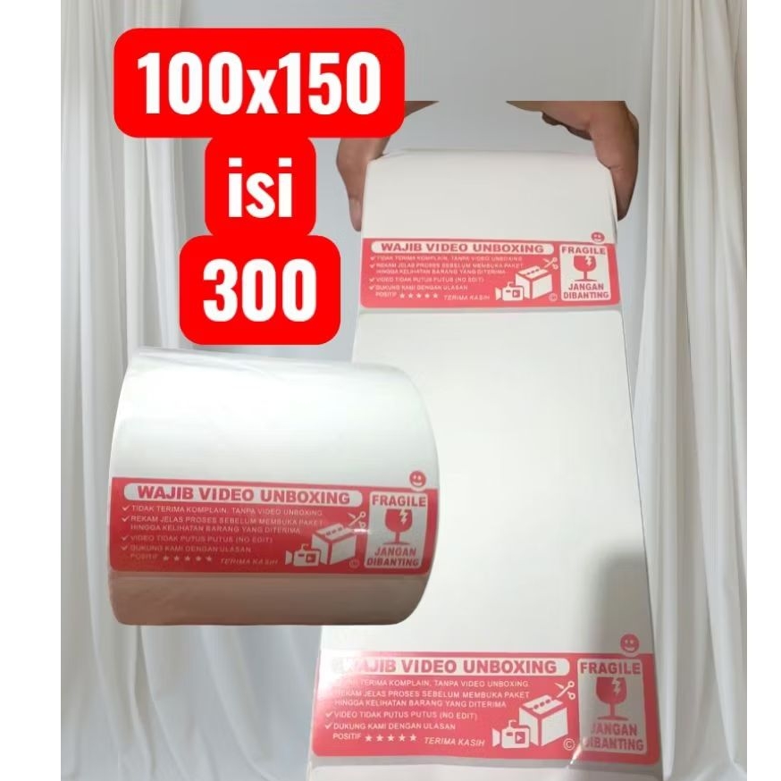 

siap kirim kertas thermal 100x150 300 lembar plus video wajib unboxing fragile murah