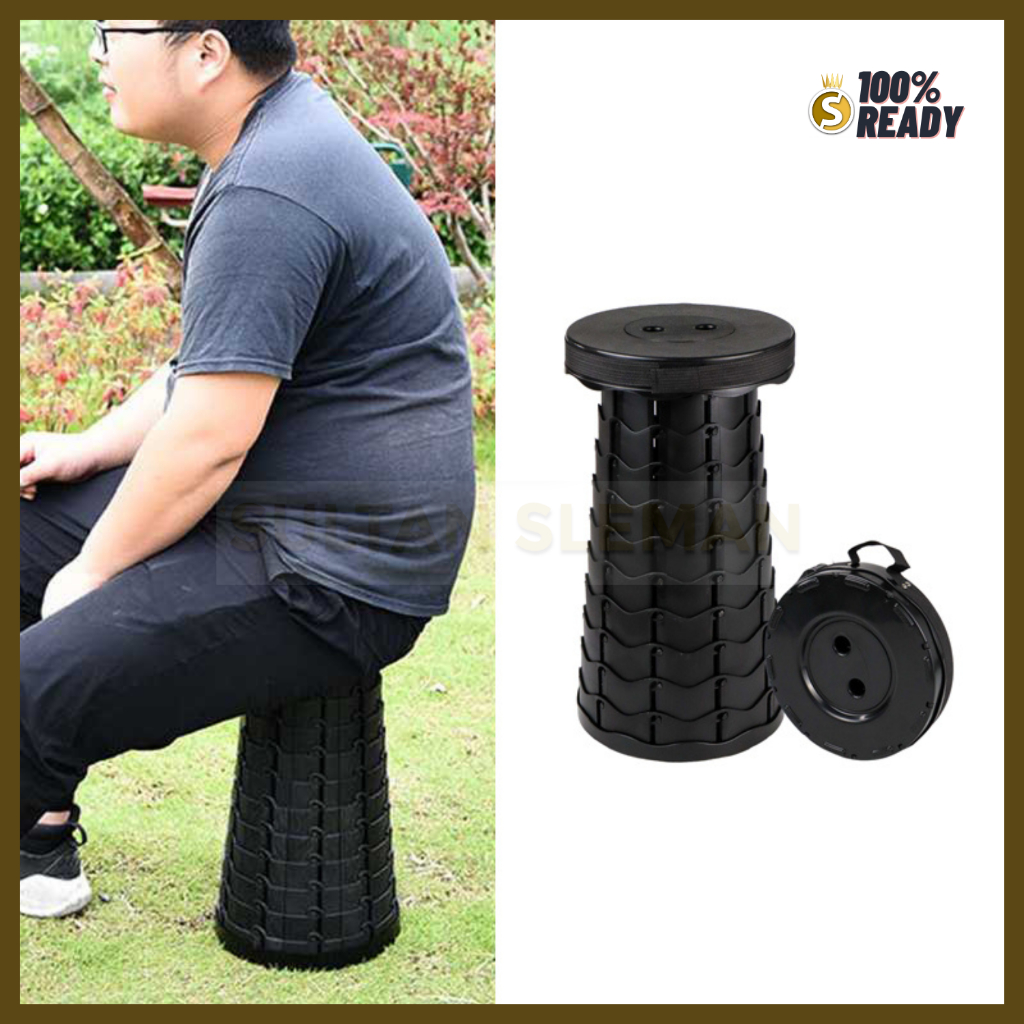 Kursi Lipat Pancing Portable - Hitam / Bangku Lipat Portable / Kursi Lipat Plastik