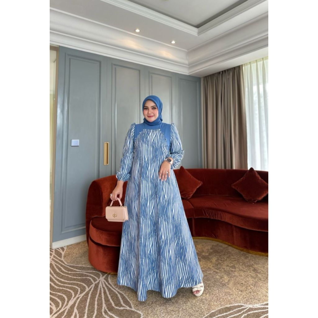 Asyalia Dress by iRna.Emerald Original - Dress dengan Bahan Mamba Twill