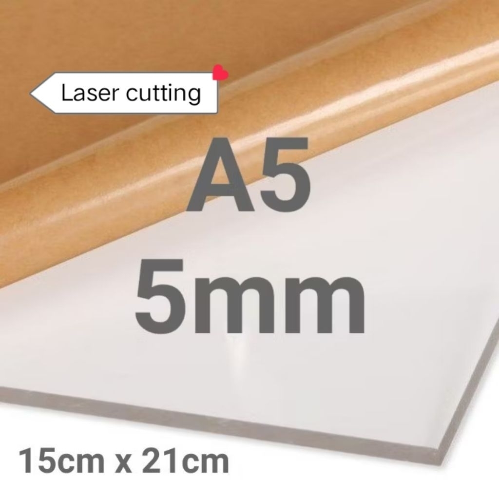 

Lembaran Akrilik Warna Bening Tebal 5mm 21cm x 15cm