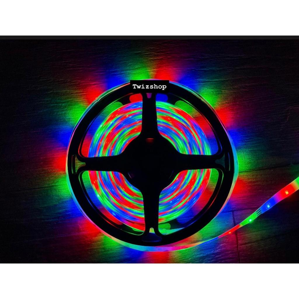 Lampu LED Strip RGB 5 Meter DC 12V + Adaptor dan Remote IP44 Waterproof DC 12 Volt