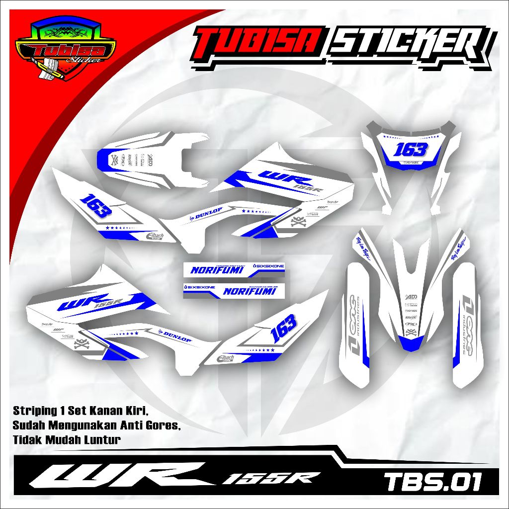 DECAL STICKER YAMAHA WR 155 - DECAL STICKER WR155 PREMIUM YAMAHA WR 155 TBS.01