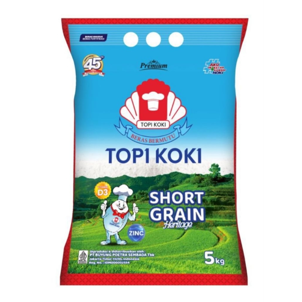 

BERAS TOPI KOKI SHORT GRAIN HERITAGE 5KG