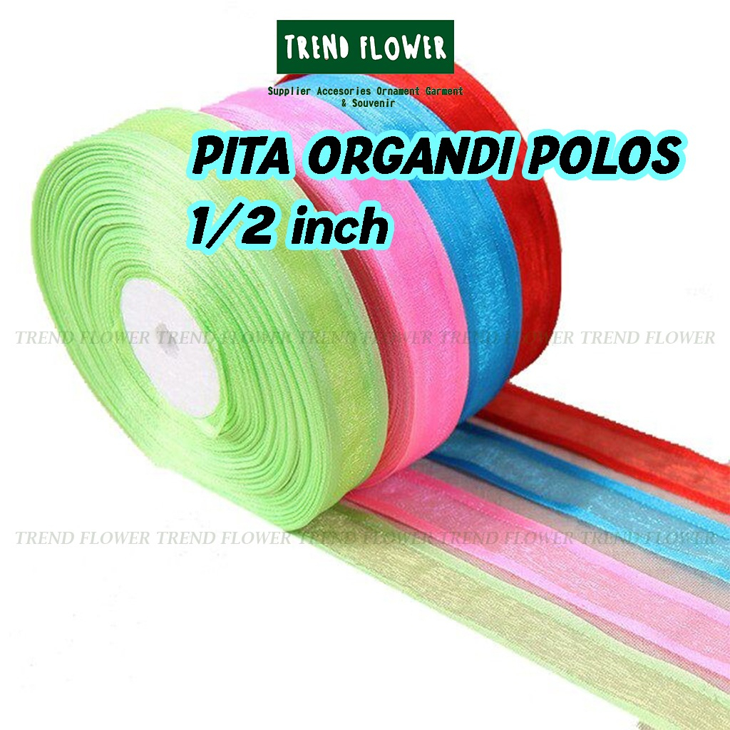 

[PER-SLOP] Pita Organdi Polos 1/2 Inch Akesoris Hantaran Hampers