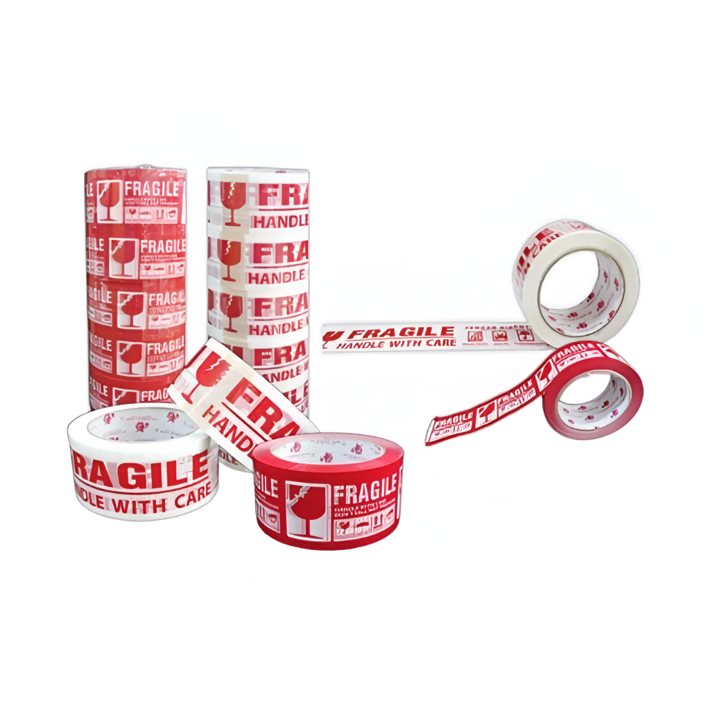 OPP TAPE LAKBAN FRAGILE SEMAR -  LAKBAN FRAGILE MERAH PUTIH 2 INCH X 70 YARD SEMAR (1 ROLL)