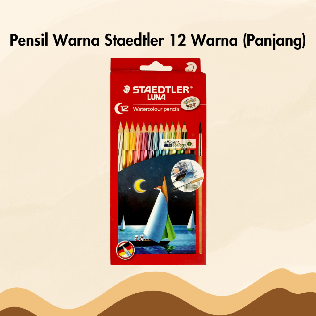 

Pensil Warna Staedtler Luna Watercolour 12 Warna Panjang Pulas Colored Pencil