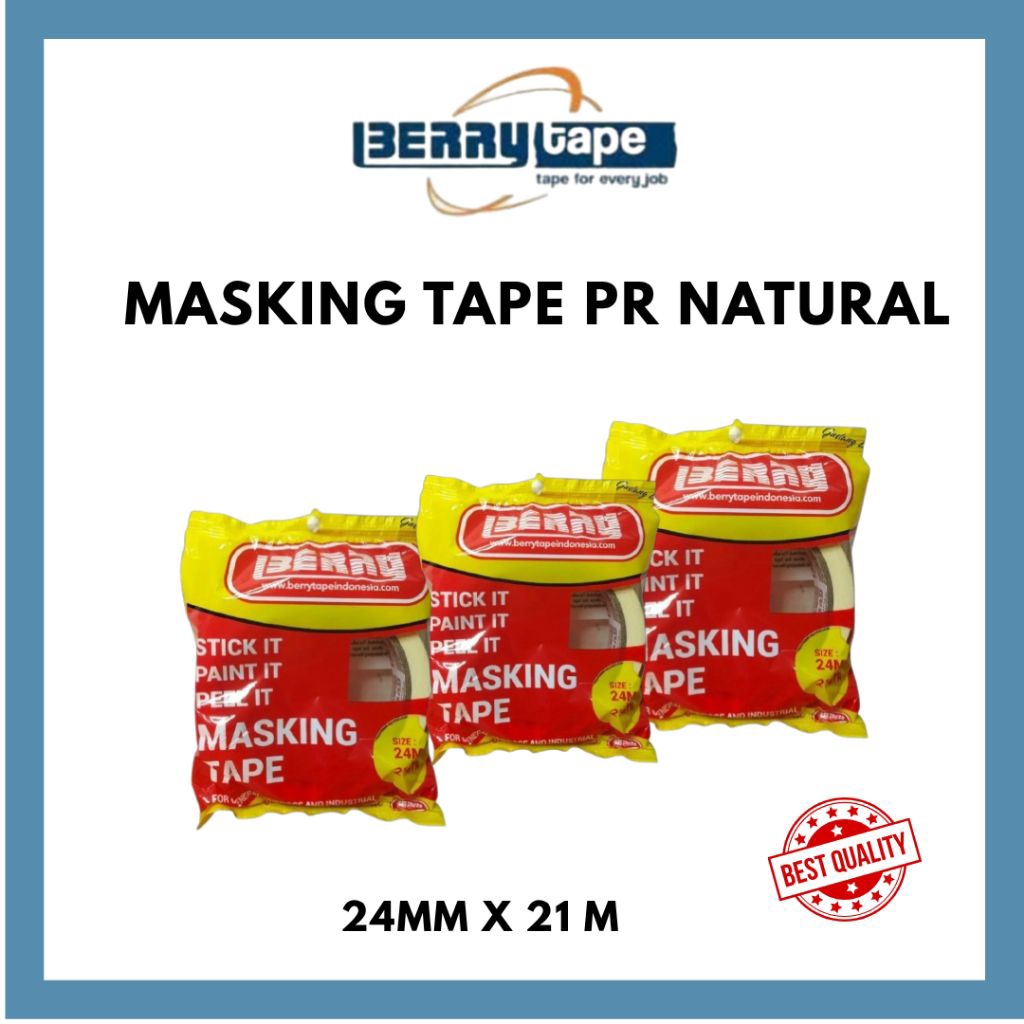 

MASKING TAPE BERRY PR- UKURAN 24MM - LAKBAN KERTAS MERK BERRY