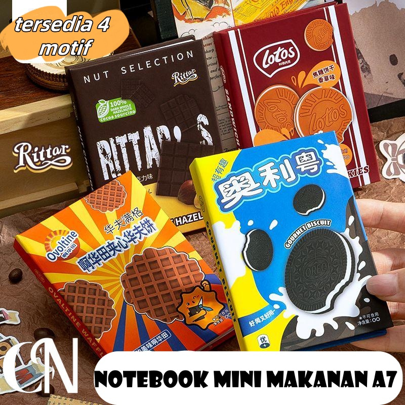 

Mini Notebook Motif Makanan Orio Ovoltine Size A7 / Buku Tulis Mini Anak Lucu A7