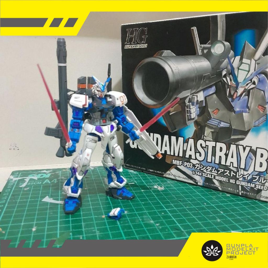GUNDAM ASTRAY BLUE FRAME CUSTOM BANDAI HG 144 BEKAS SECOND