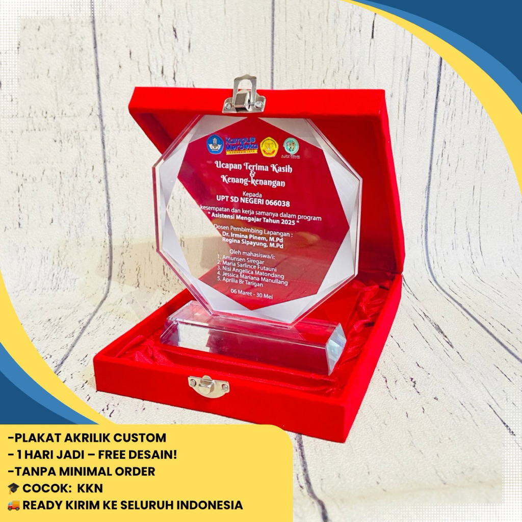 Plakat Akrilik Murah - Plakat KKN Terlaris Akrilik Custom | 1 Hari Jadi