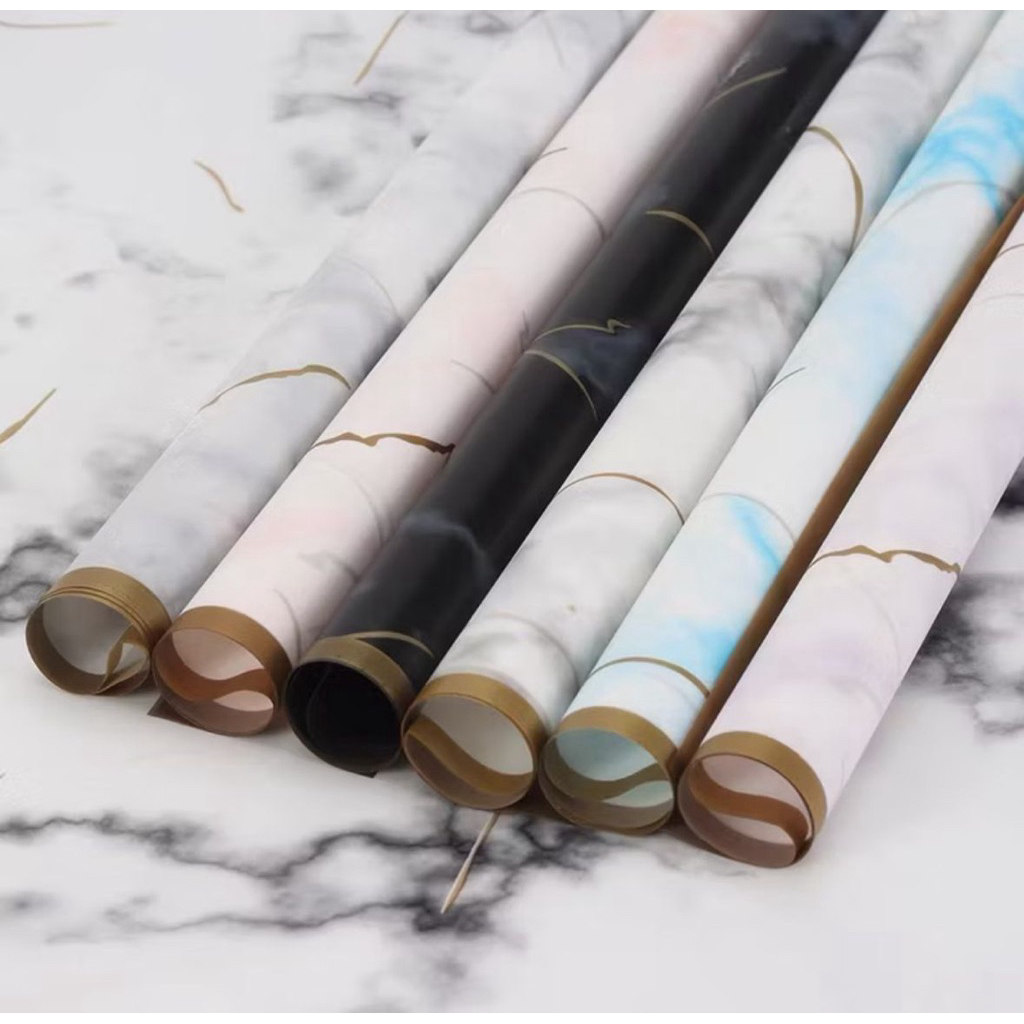 

Kertas Buket Bunga Gold Line Marble Flower Wrapping Cellophane Waterproof Kertas Buket Pontianak Cellophane Pontianak