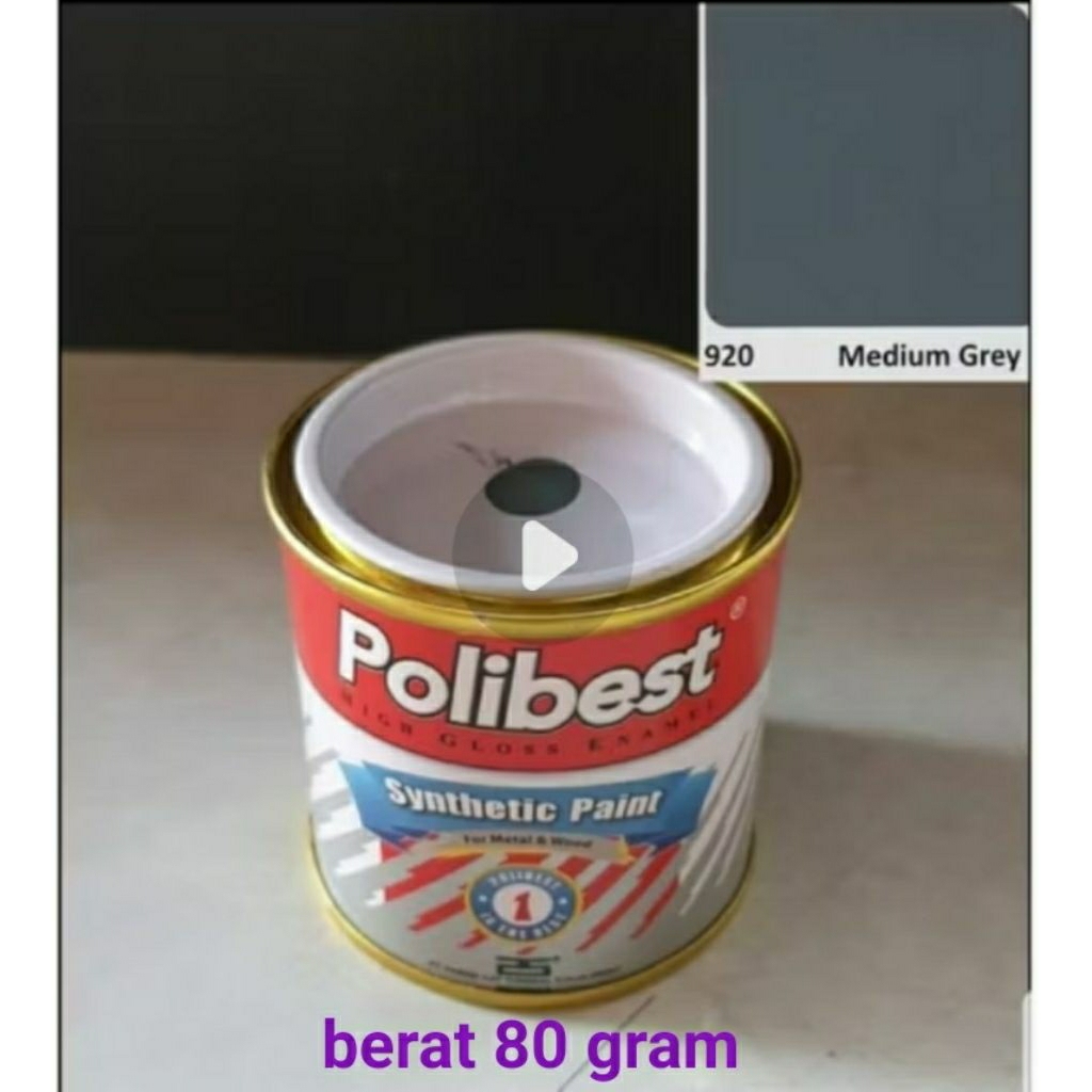 

Cat minyak warna abu² medium grey polibest berat 80 gram