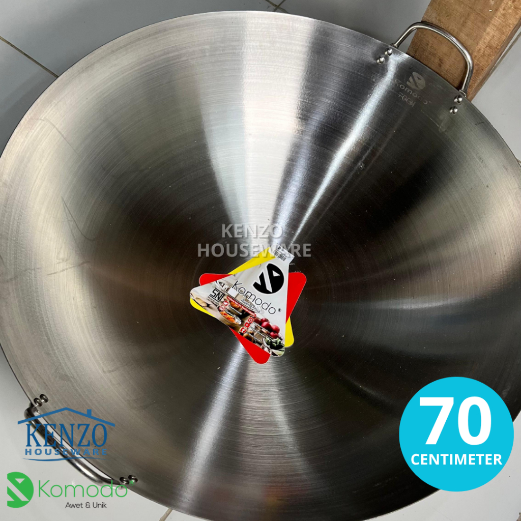 KOMODO Kuali 70 CM JUMBO KUALI KAMILIA Stainless Wajan Cekung Masak Besar