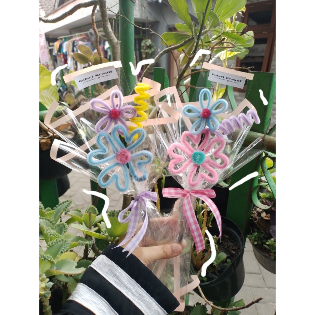 Bucket bunga kawat bulu | Bucket kawat bulu | Bucket murah | Bucket wisuda