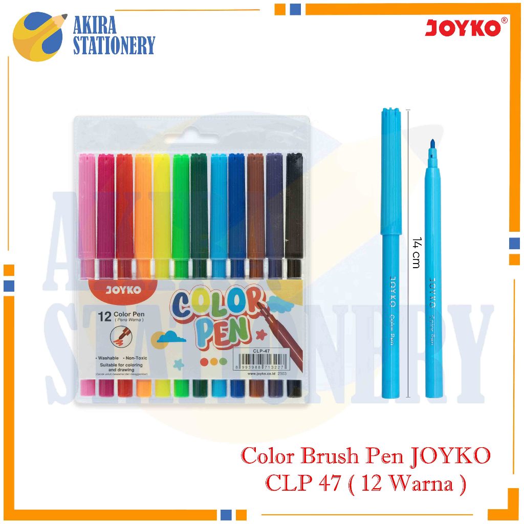 

Color Brush Pen JOYKO CLP 47/ Pena Kuas Warna JOYKO CLP-47 12W Murah / Spidol SET ( 12 WARNA )