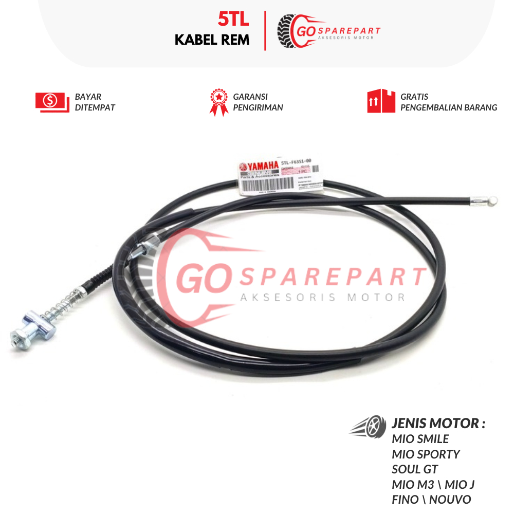 5TL KABEL REM MOTOR YAMAHA MIO / KABEL REM BELAKANG MOTOR MIO J / KABEL TALI REM BELAKANG MIO M3 / R