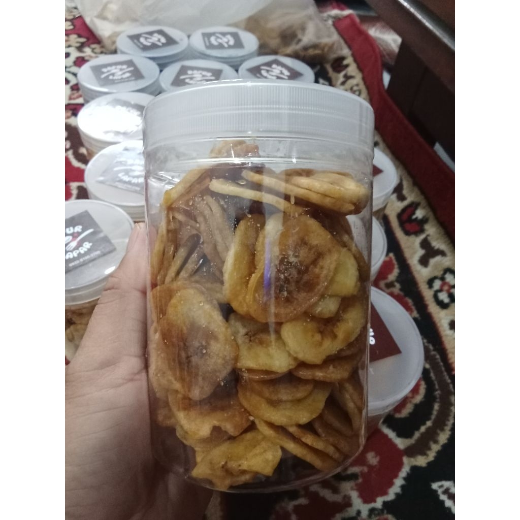 

keripik pisang kepo koin toples 800 ml rasa caramel/manis