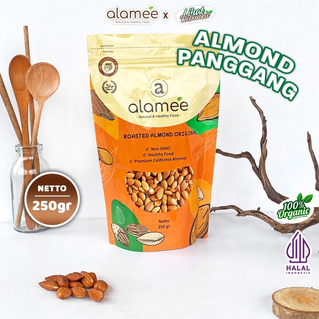 

ALAMEE Kacang Almond Panggang Roasted Almon Premium Grade A California 150 - 350 Gram LIHAT KEBUNKU