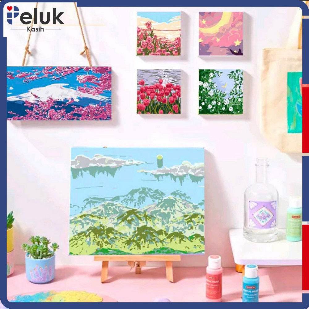 

EC Paint By Number Kit Uk 20x20cm Kanvas Siap Lukis Bunga Pemandangan / Wall Decoration Diy Digital Painting Canvas / Lukisan Canvas Acrylic Aesthetic Peluk Kasih A110