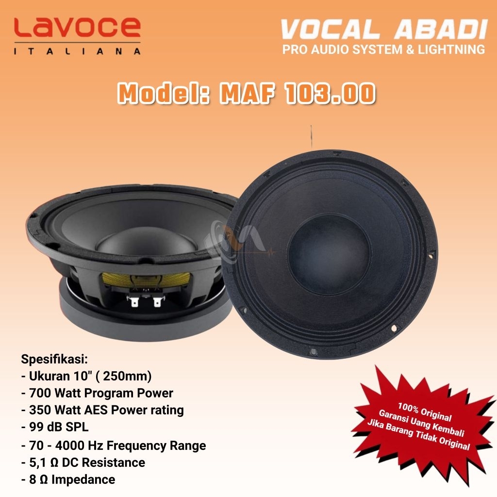SPEAKER COMPONENT LAVOCE MAF 103.00