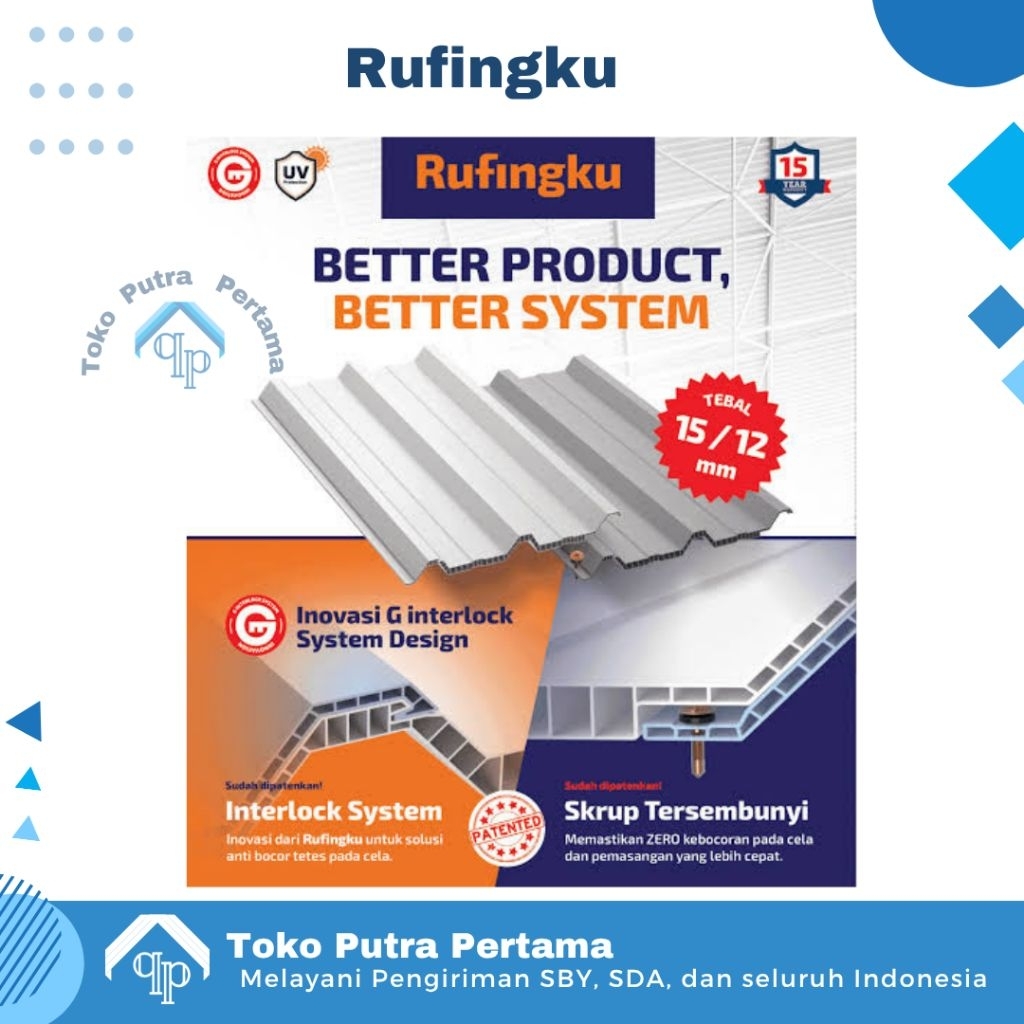 Rufingku Atap UPVC tebal 12mm & 15mm