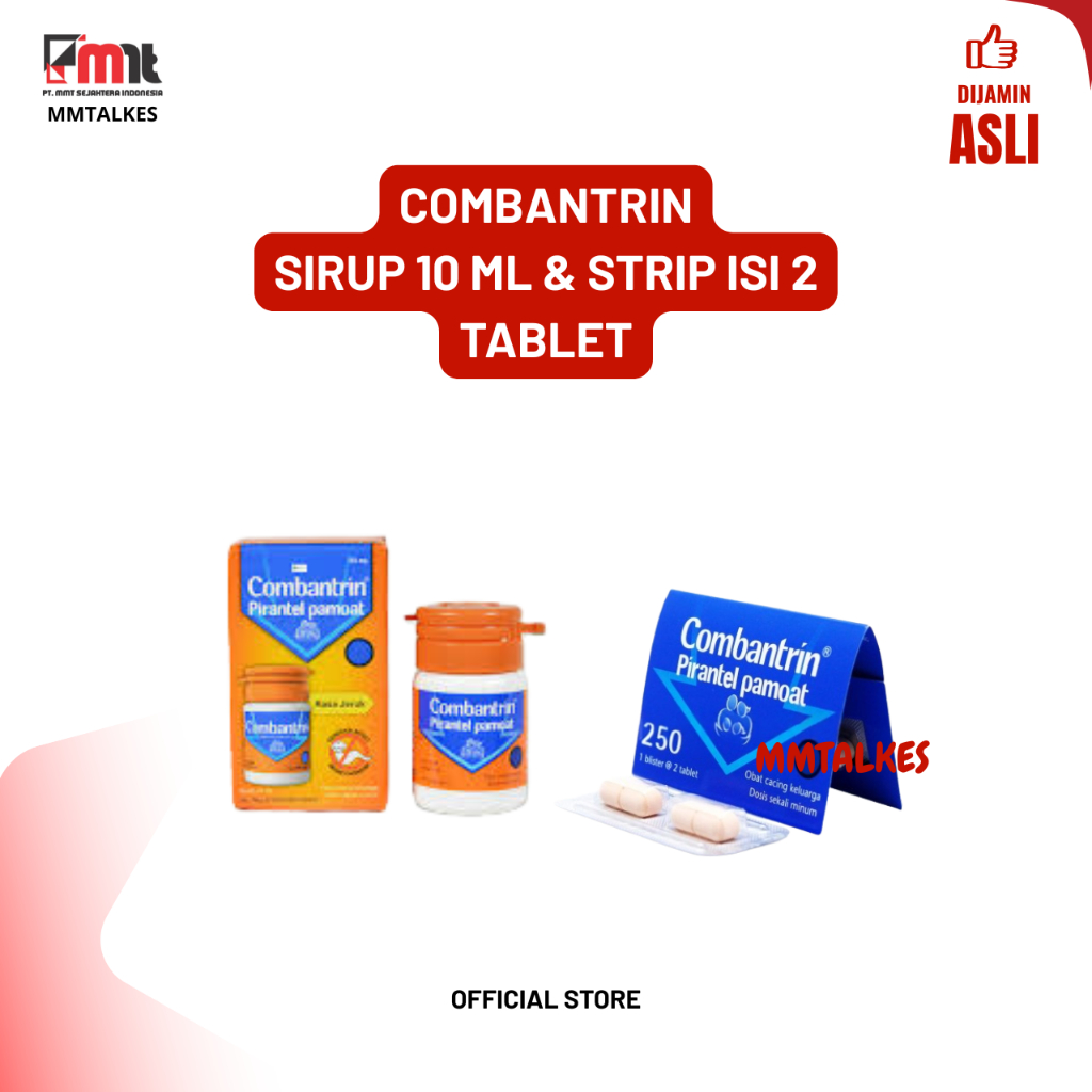 Combantrin Obat Cacing Anak & Dewasa – Pirantel Pamoat 250 mg Tablet & 10 ml Sirup